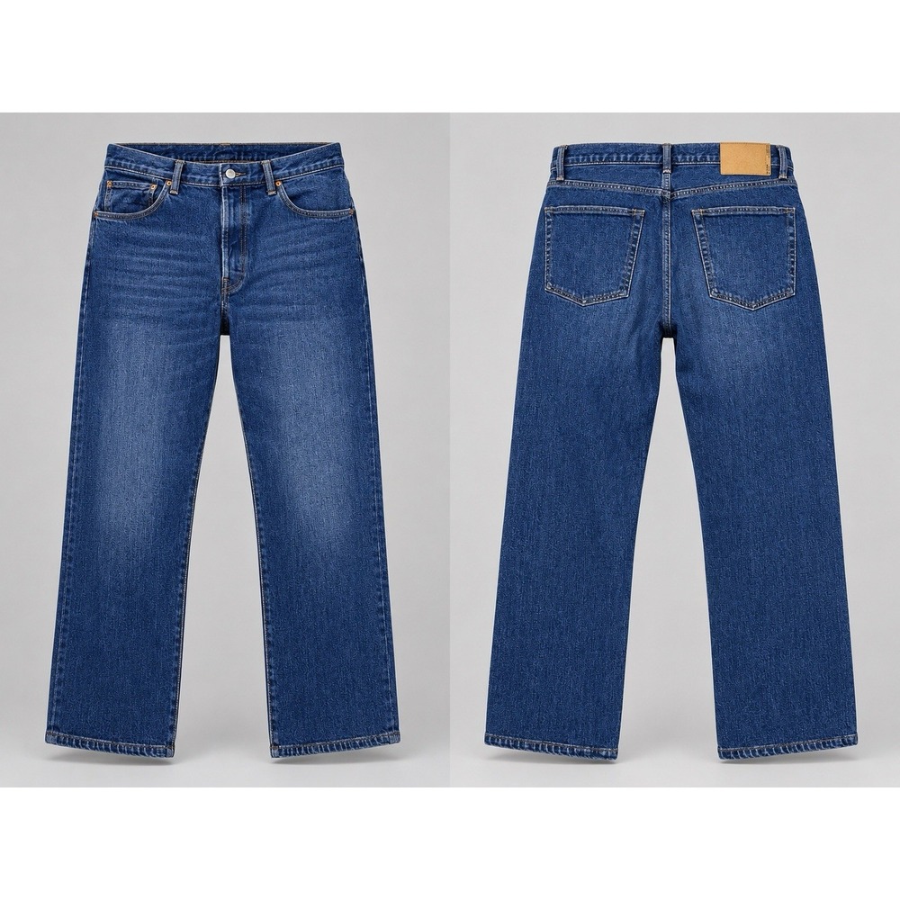Buck Mason Ford Standard JEANS MENS 36/28 14oz Double Dipped DARK BUTTON FLY